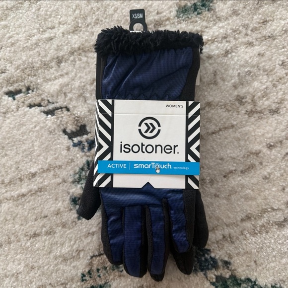 isotoner Other - Isotoner Women’s Sherpa Fur Lined Active Smartouch Gloves Blue Size XS S